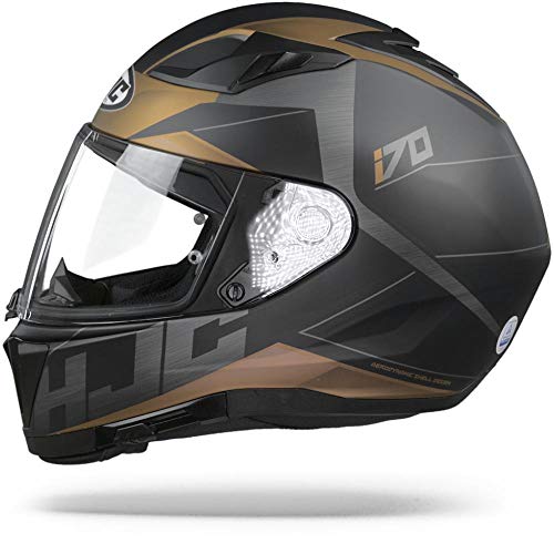 HJC NC Casco per Moto, Hombre, Negro/Oro, XL