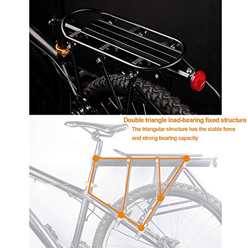 HJGHY Portabicicletas, 110 Libras de Capacidad Portador de Cicloturismo Altura Ajustable Portaequipajes para Equipaje de Bicicleta,Negro,B