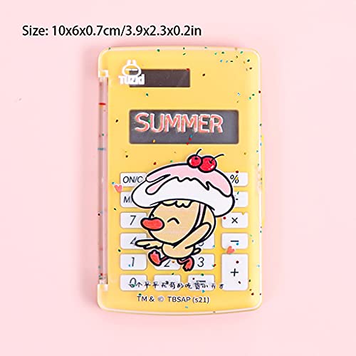 HJHJ Mini Calculadora De Flip Calculadora Solar Talla De Tamaño Ultra Delgada 8 Dígitos Pequeño Tipo De Bolsillo Portátil Portátil Cálculo Oficina (Color : W)