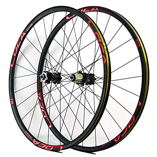 HJRD Bicicleta de Ruedas, 26/27.5/29 Pulgadas MTB de Doble Pared de Ciclismo Ruedas de liberación rápida Disco de Freno 24 Orificios del Borde Compatible Velocidad 8-12(27.5)