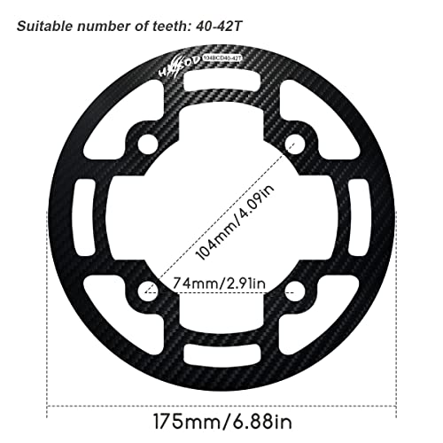 hksod Protector de cadena de bicicleta 3 tipos anillo protector de cadena MTB 104 BCD o 130 BCD arandela protectora de cadena, para 32-38T, 40-42T, 50-56T, bicicleta de montaña (Negro 40-42T)