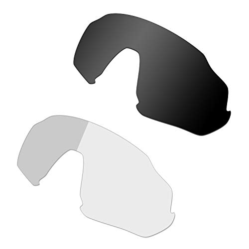 HKUCO Negro/Fotocrómico Polarizado Lentes de repuesto para Oakley Flight Jacket Gafas de sol