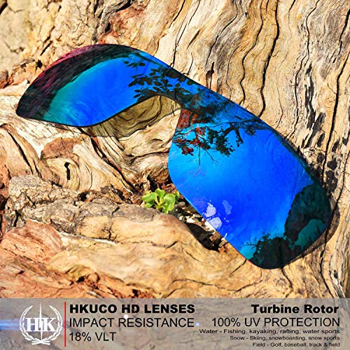 HKUCO Plus Mens Replacement Lenses For Oakley Turbine Rotor - 3 pair Combo Pack