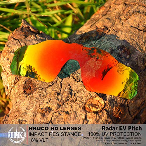 HKUCO Reforzar Lentes de repuesto para Oakley Radar EV Pitch Rojo/Negro Sunglasses
