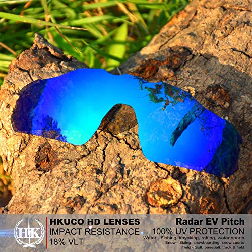 HKUCO Reforzar Lentes de repuesto para Oakley Radar EV Pitch Sunglasses Azul/Amarillo Transparentee Polarized