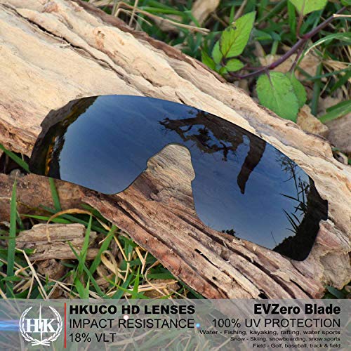 HKUCO Reforzarse Lentes de repuesto para Oakley EVZero Blades Negro/Titanio Gafas de sol