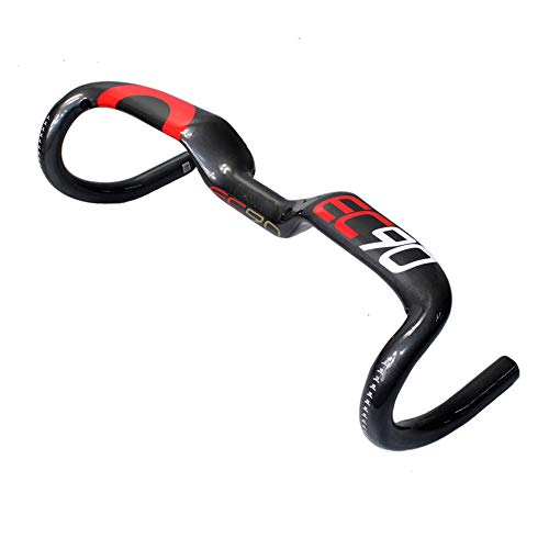 HKYMBM Manillar Carbono Carretera, De Alta Resistencia De La Fibra De Carbono Plegado De Carretera Manillar Los 31.8MM Ultraligero De Ciclo De Bent Bar Drop Bars 400MM / 420MM / 440MM,440mm