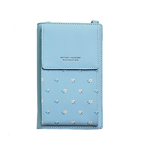 HMILYDYK Girls Cross Body Bag Mini bolso de cuero floral Mobil Phone Monedero titular de la tarjeta Mini monedero