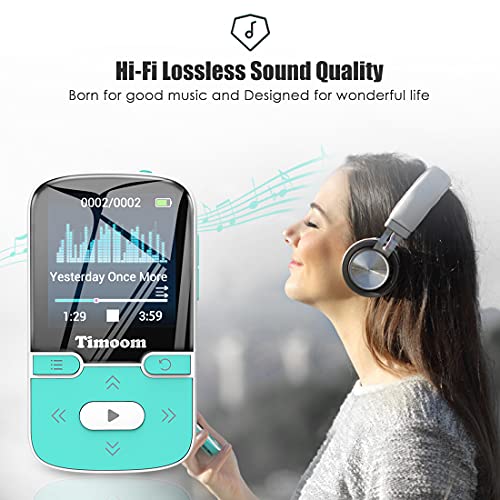 HOCO X57 32GB Reproductor MP3 Bluetooth 5.0, HiFi Mini Player Portátil Deportivo con Radio FM, Podómetro Inteligente, Fotos, Grabaciones, Libro electrónico, Soporta hasta 128 GB