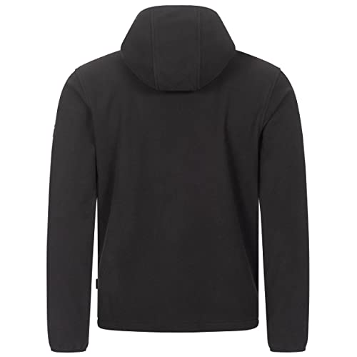 Höhenhorn Badus Chaqueta de forro polar con cremallera para hombre, para senderismo Negro con capucha. L