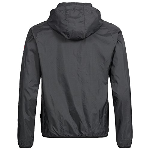 Höhenhorn Rigi Chaqueta para Lluvia para Hombre Chaqueta para Lluvia Outdoor Rain Casual Chaqueta con Capucha para Lluvia (M, Negro/Blanco)