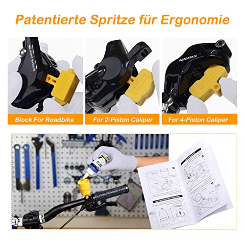 HOIIME Kit de purga para bicicleta, aceite mineral para frenos de disco hidráulicos, kit de purga de frenos para Shimano, Magura, Tektro