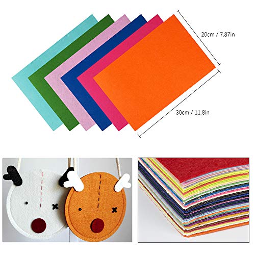 Hoja de Fieltro, SenPuSi Fieltro Manualidades 40 Colores No Tejido Tela de Fieltro Suave Felt Fabric para Patchwork Costura DIY Artesanías de Bricolaje Manualidades (20cm×30cm)