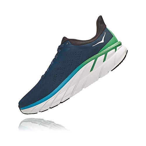 HOKA ONE ONE Clifton 7 - Tenis de correr para hombre, azul (Azul / Patchwork), 45 EU