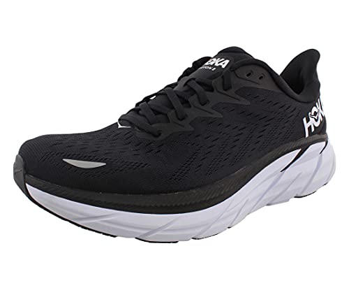 HOKA ONE ONE Clifton 8 Hombres Zapatos, Negro/Blanco, 46 EU