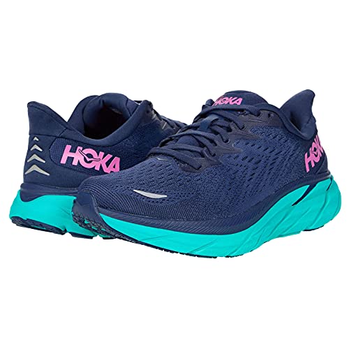 Hoka One One Clifton 8 Mesh Outer Space Atlantis - Zapatillas deportivas para mujer (5 Reino Unido)