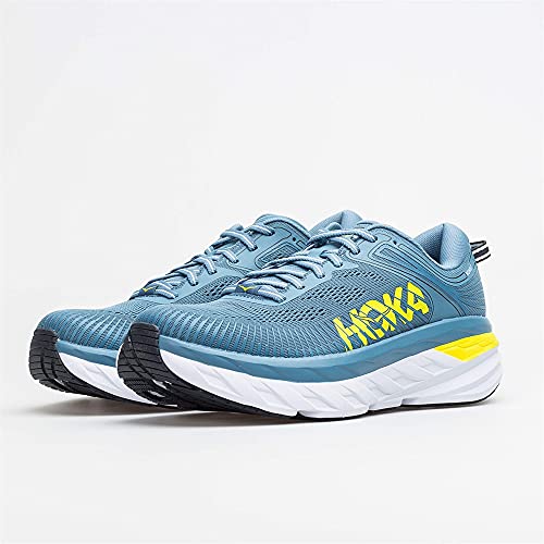 Hoka One One Hombre Bondi 7 Textile Synthetic Provincial Blue Citrus Entrenadores 41 1/3 EU