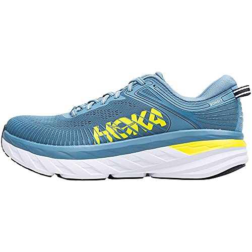 Hoka One One Hombre Bondi 7 Textile Synthetic Provincial Blue Citrus Entrenadores 41 1/3 EU