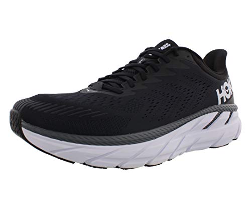 Hoka One One Hombre Clifton 7 Textile Synthetic Black White Entrenadores 41 1/3 EU