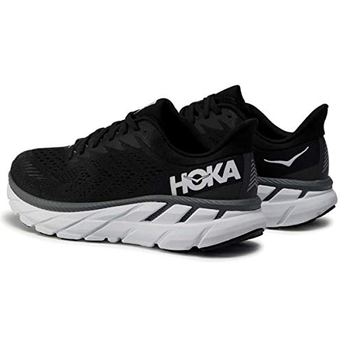 Hoka One One Hombre Clifton 7 Textile Synthetic Black White Entrenadores 44 EU