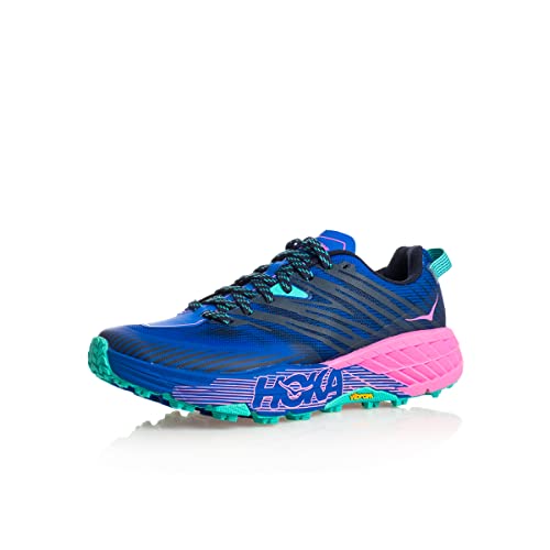 Hoka One One Mujer Speedgoat 4 Textile Synthetic Dazzling Blue Phlox Pink Entrenadores 38 2/3 EU