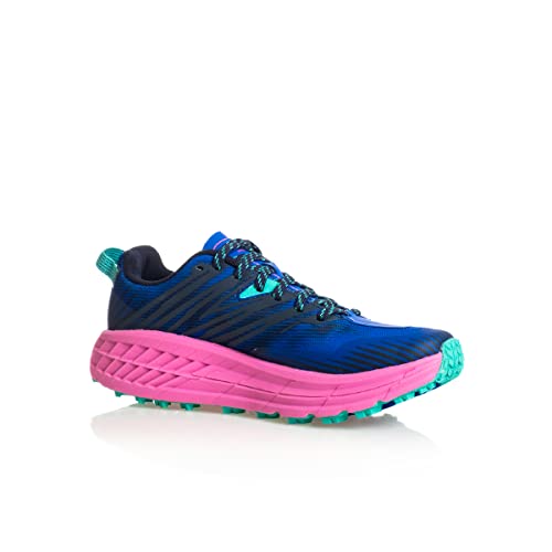 Hoka One One Mujer Speedgoat 4 Textile Synthetic Dazzling Blue Phlox Pink Entrenadores 38 2/3 EU