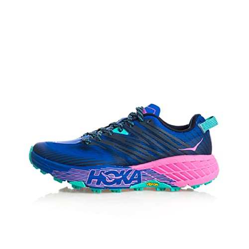Hoka One One Mujer Speedgoat 4 Textile Synthetic Dazzling Blue Phlox Pink Entrenadores 38 2/3 EU
