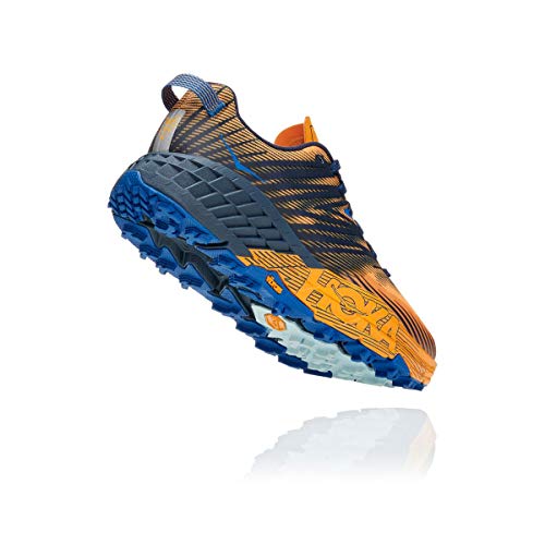 HOKA ONE ONE Speedgoat 4 Trail Runner para hombre, amarillo (Azafrán/Iris Negro), 45 EU