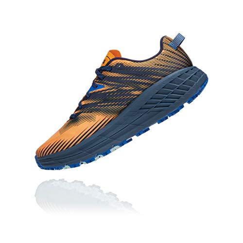 HOKA ONE ONE Speedgoat 4 Trail Runner para hombre, amarillo (Azafrán/Iris Negro), 45 EU