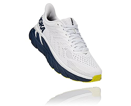 HOKA ONE ONE Zapatillas de running Clifton 7 para mujer, blanco (Blanc De Blanc/Black Iris), 40 EU