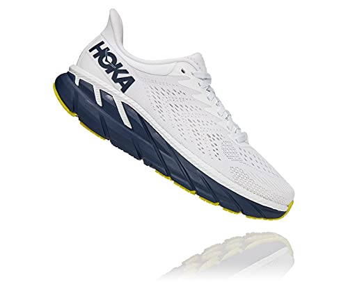 HOKA ONE ONE Zapatillas de running Clifton 7 para mujer, blanco (Blanc De Blanc/Black Iris), 40 EU