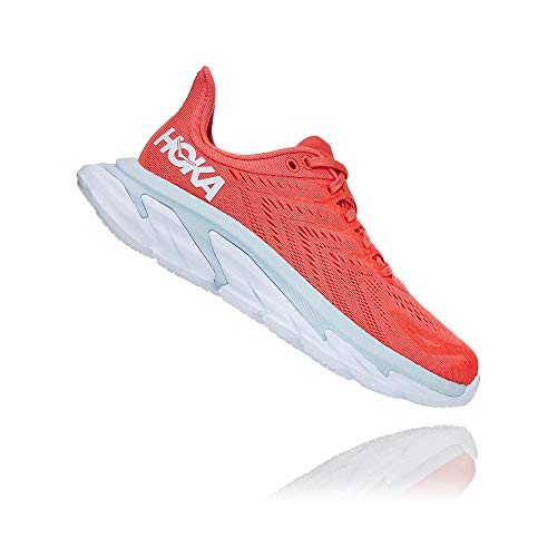 HOKA W 1110511 HCWH Clifton Edge, Zapatillas de Running para Mujer, Coral/Blanco, EU 38