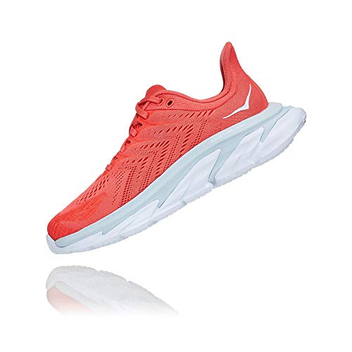 HOKA W 1110511 HCWH Clifton Edge, Zapatillas de Running para Mujer, Coral/Blanco, EU 38