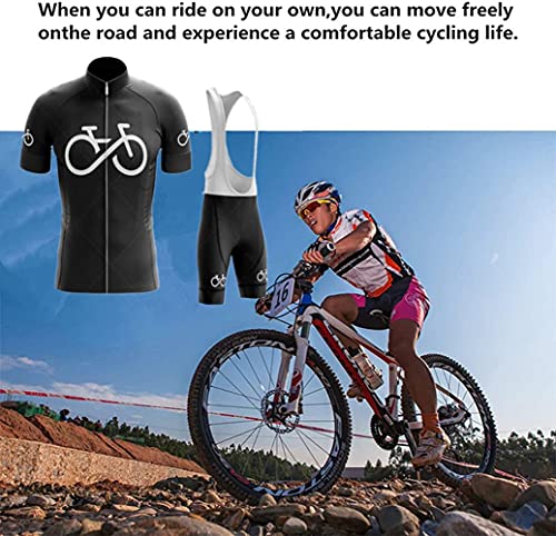 Hombre Conjunto Ropa de Ciclismo para Verano Maillot Manga Corta de Bicicleta Maillot Ciclismo y Culotte Ciclismo con 5D Gel Pad para Verano