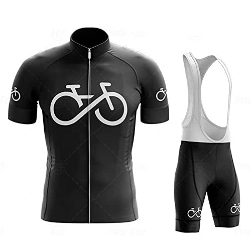 Hombre Conjunto Ropa de Ciclismo para Verano Maillot Manga Corta de Bicicleta Maillot Ciclismo y Culotte Ciclismo con 5D Gel Pad para Verano