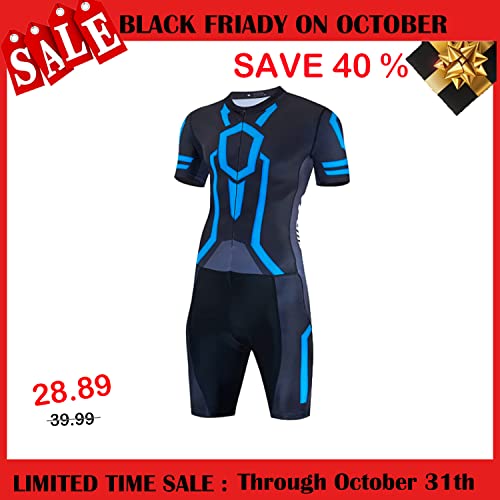 Hombre Manga Corta Triathlon Skin Suit Breath Triatlón Traje de carreras para deportes al aire libre en bicicleta, nadar, Correr, XXXL