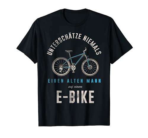Hombre Nunca subestima a un hombre viejo en una bicicleta eléctrica retro Camiseta