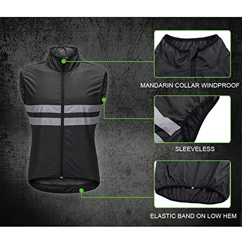 Hombres Chaleco Ciclismo Reflectant,Transpirable Resistente Al Viento Alta Visivilidad Chaleco Ciclismo Sportful,para Running Deportes Al Aire Libre para Hombre Y Mujer Chale(Size:XXL,Color:Verde)