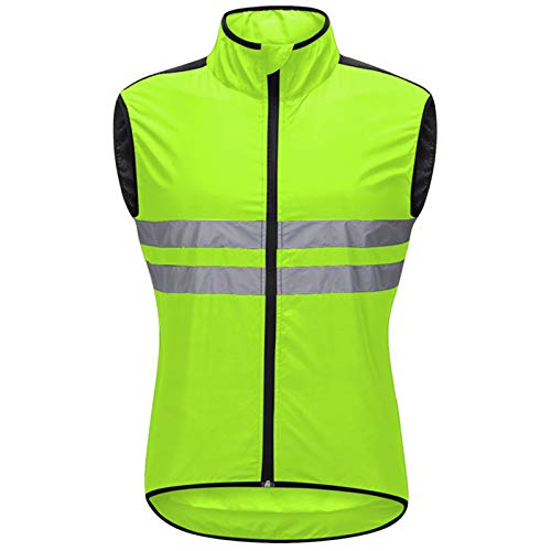 Hombres Chaleco Ciclismo Reflectant,Transpirable Resistente Al Viento Alta Visivilidad Chaleco Ciclismo Sportful,para Running Deportes Al Aire Libre para Hombre Y Mujer Chale(Size:XXL,Color:Verde)