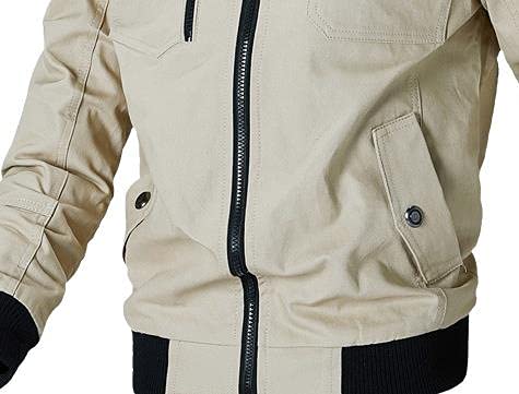 Hombres Chaqueta Primavera Otoño Chaqueta de algodón puro para hombres Estilo Stand Collar, Ejercito Verde, XXL