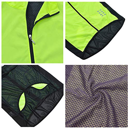 Hombres Reflectante Chaleco Ciclismo,Sin Mangas Transpirable Resistente Al Viento Alta Visivilidad Chaleco Ciclismo Sportful,para Running Deportes Al Aire Libre Cha(Size:XL,Color:Rosa Fluorescente)