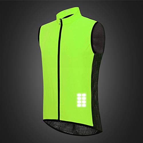 Hombres Reflectante Chaleco Ciclismo,Sin Mangas Transpirable Resistente Al Viento Alta Visivilidad Chaleco Ciclismo Sportful,para Running Deportes Al Aire Libre Cha(Size:XL,Color:Rosa Fluorescente)