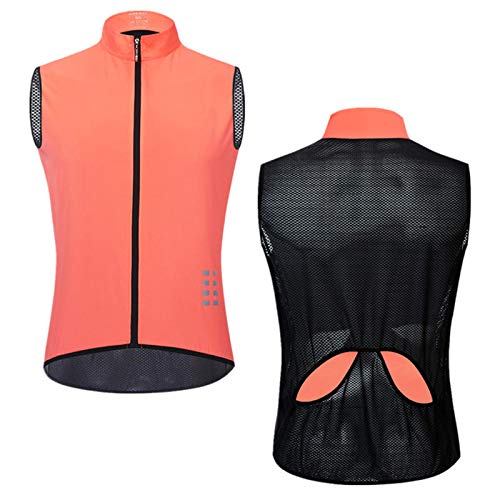 Hombres Reflectante Chaleco Ciclismo,Sin Mangas Transpirable Resistente Al Viento Alta Visivilidad Chaleco Ciclismo Sportful,para Running Deportes Al Aire Libre Cha(Size:XL,Color:Rosa Fluorescente)