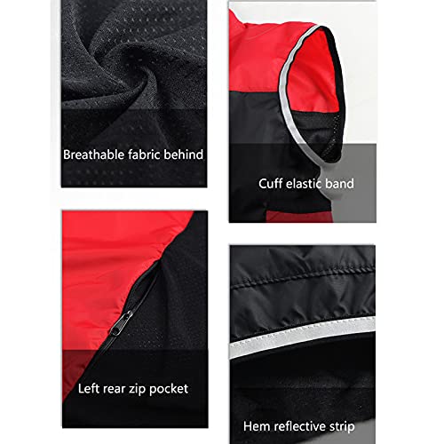 Hombres Reflectante Sin Mangas Chaleco Ciclismo,verano Transpirable Resistente Al Viento Alta Visivilidad Chaleco Ciclismo Sportful,Para MTB Running Deportes Al Aire Libre Chal(Size:XL,Color:rojo)