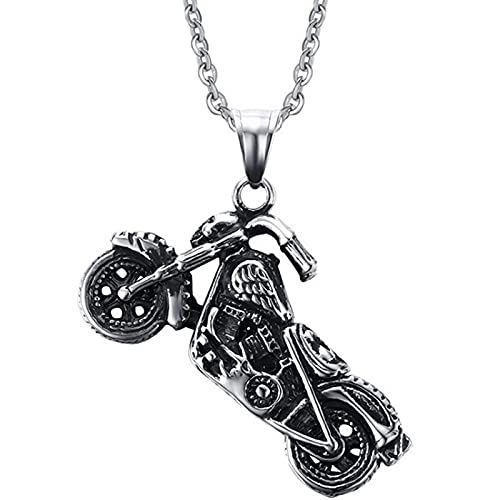 Hombres Vintage Gótico Ghost Rider Colgante Motocicleta Motocicleta Bicicleta Colgante Collar