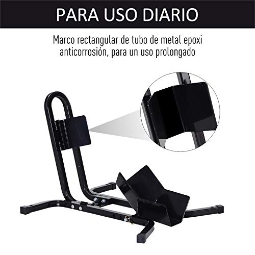 HOMCOM Aparcamiento de Moto Ajustable Soporte de Rueda de Moto Metal para Ruedas ∅43,48,53cm