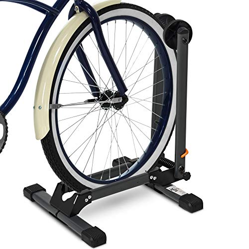 HOMCOM Aparcamiento para Bicicleta Plegable y Portátil con Almohadillas Protectoras en la Base Apto para Rueda Inferior a 5,5 cm de Ancho 39x35x45,5 cm Negro