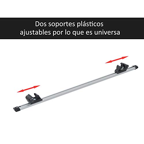 HOMCOM Barras de Techo Universales para Vehículos Bacas Portaequipajes Coche Automóvil con 125 cm Rieles de Aluminio y Cerradura Carga 50 kg Plata