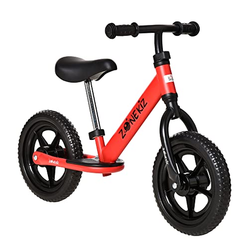 HOMCOM Bicicleta sin Pedales para Niños de +2 Años con Sillín y Manillar Ajustables Bicicleta de Equilibrio Infantil con Estructura de Acero 89x37x55-60 cm Rojo