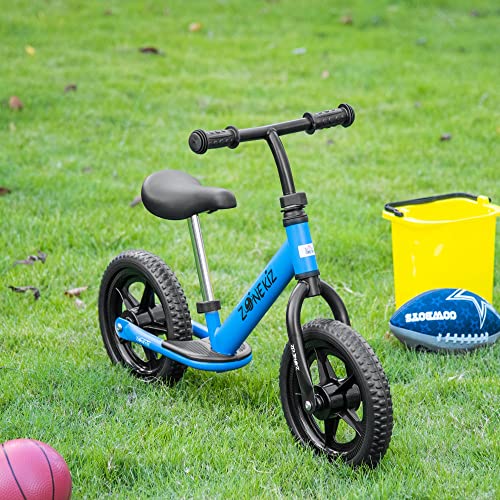 HOMCOM Bicicleta sin Pedales para Niños de +2 Años con Sillín y Manillar Ajustables Bicicleta de Equilibrio Infantil con Estructura de Acero 89x37x55-60 cm Azul